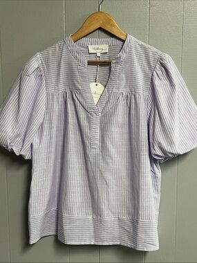 NWT In February Top Blouse Shirt Large Lavendar